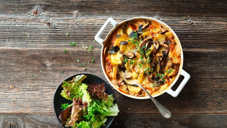 Kartoffel Pilz Gratin